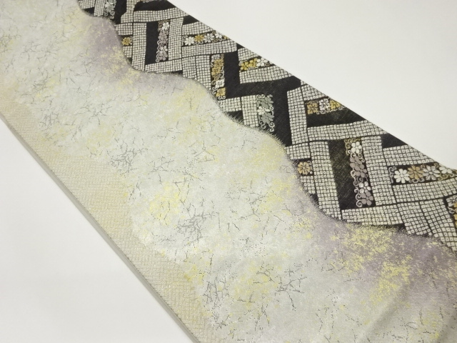 JAPANESE FUKURO OBI / WOVEN FLORAL PLANTS